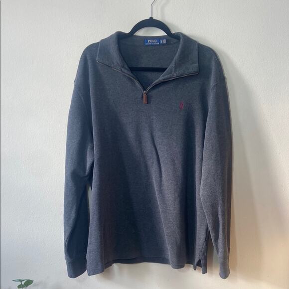 Men's Polo Ralph Lauren Gray Sweater Pullover XL Casual Preppy Spring Fall - Picture 1 of 6